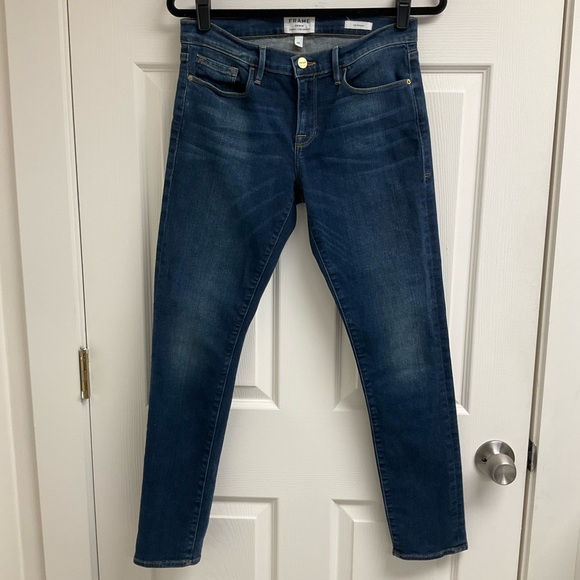 Frame Le Garcon Womens Size 26 Slouchy Dark Wash Mid Rise Boyfriend Jeans - Picture 2 of 11